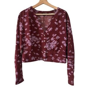 Madewell‎ Burgundy Floral blouse size L